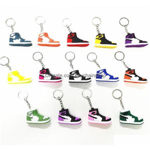 14 kleuren Designer Mini 3D Sneaker Sleutelhanger Mannen Vrouwen Kinderen Sleutelhanger Cadeau Schoenen Sleutelhangers Handtas Keten Basketbal Drop Delivery Dhniy