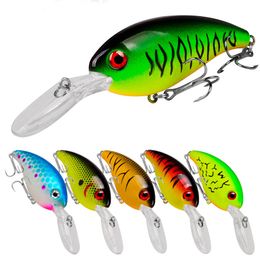 14 kleuren vishaken plastic crankbait vissen lokt 10 cm/14g kunstmatige print hard aas 6# 2 haak tackle k1622