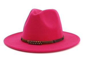 14 kleuren High-Q Wide Bravel Wol Felt Jazz Fedora Hoeden Voor Mannen Dames British Classic Trilby Party Formele Panama Caps Floppy Hat