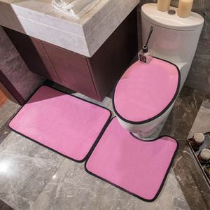 14 couleurs nouveaux arrivages de créateurs 3 pièces tapis de bain antidérapant motif de lettre tapis de toilette anti-dérapant universel siège de toilette de haute qualité Cove203U