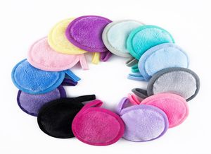 14 couleurs Revêtements de maquillage réutilisables Microfiber Face Nettoyage Puff Soft Pader Eraser Retour Rounds Families Wipes Eyes Lèvres Clean8317345