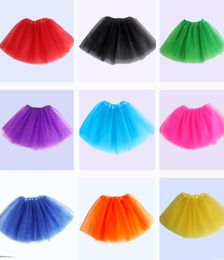 14 couleurs top qualité couleur bonbon enfants tutus jupe robes de danse robe tutu douce jupe de ballet 3 couches enfants pettiskirt vêtements 4529181
