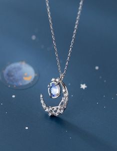 14 ontwerpen Real 925 Sterling Silver Moon en Star Pendant Necklace for Women Fine Jewelry Luxueuze Zirkonia Fashion Statement NEC6543342