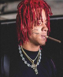 14 colgante digital Trippie Redd Rapper Hip Hop Collar de circón de circón8577192