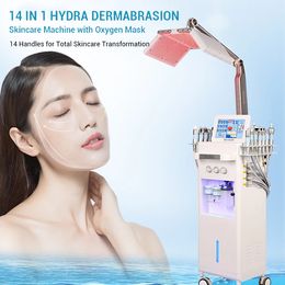 14 en 1 Aqua Peeling peau humidité Microdermabrasion acné rides dispositif de nettoyage des pores RF raffermissement de la peau rajeunir rides dissipant PDT bactéricide Salon