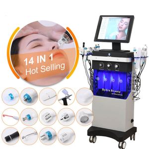 14 en 1 Diamond Peeling Microdermabrasion Oxygen Jet Aqua Soins du visage Soins de la peau Nettoyage en profondeur Hydra Dermabrasion Machine faciale