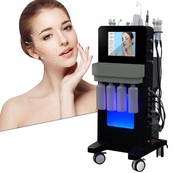 14 en 1 Hydra Máquina facial Dermoabrasión Peelig Limpieza de la piel Tratamiento facial Ultrasonido RF Microdermoabrasión Pistola de oxígeno