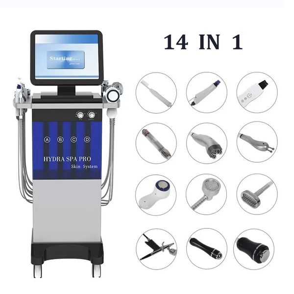 14 EN 1 Hydrafacial Face Diamond Microdermabrasion Facial Skin Peeling Hydrofacial Mejora los puntos negros Limpieza profunda Máquina antienvejecimiento