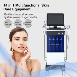 14 en 1 équipement de salon de beauté multifonctionnel hydra Microdermabrasion Jet Peel Injecteur de pulvérisation d'oxygène Mésothérapie Nettoyage en profondeur Machine de levage du visage en vente