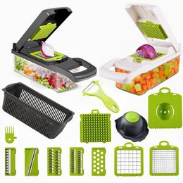 14 In 1 multifunctionele groentesnijder Slicer met mand Potato Chopper Carrot Slicers Gadgets Keukenaccessoires SS1116