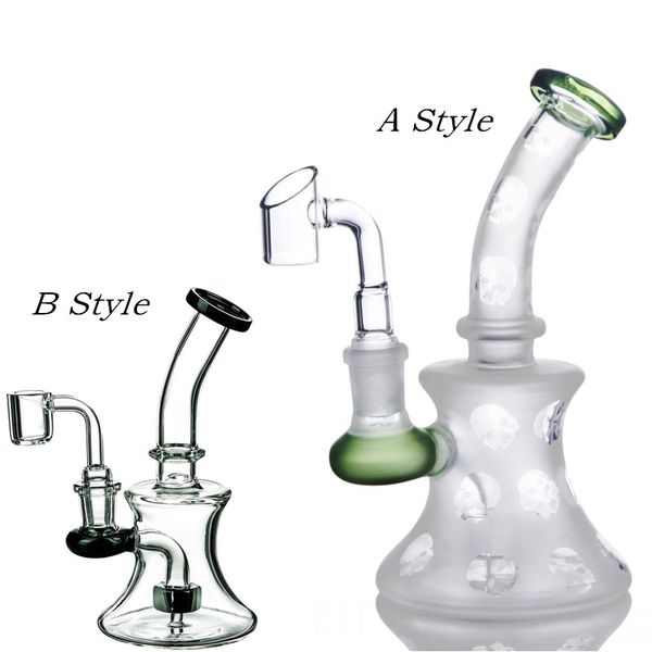 Nuevo Arrvial Mini Negro Ahueca hacia fuera Dibujos animados Dab Rigs Bubbler Glass Water Bongs Fumar Hookahs 14.4mm Banger