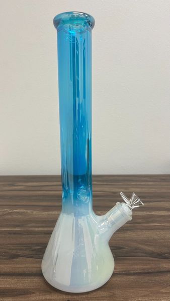 14 pulgadas de vidrio embriagador de vidrio espesor grueso Blue plata cabeador de hielo Filtro de medusa de jalea de jalea de vidrio Dab Rig reciclador Bongs de agua de 14 mm Almacenamiento de EE. UU.