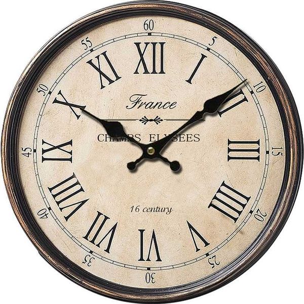 14 pouces maison horloge murale en bois Vintage suspendu grand bois pour salon décor nordique silencieux 211110