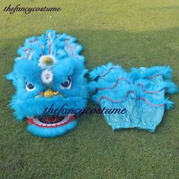 Disfraz de mascota de danza del león de 14 pulgadas, tamaño para niños de 5 a 11 años, accesorios de lana pura de dibujos animados, juego secundario, traje de desfile divertido, vestido deportivo, fiesta tradicional china, Carnaval