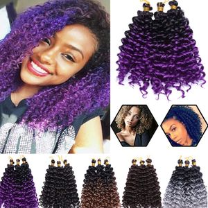 14 Inch Water wave Crochet Hair Extension Marlibob Water Wave Kinky Curly Jerry Braiding Hair Marley Braiding Crochet Hair Bundle Synthetic Hair piece LS22