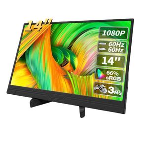 Monitor portátil de 14 pulgadas, pantalla de Panel de ADS-IPS, Compatible con USB tipo C, pantalla extendida para juegos con soporte para ordenador portátil/interruptor