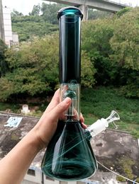 Cachimbas de vaso de agua de vidrio grueso de 14 pulgadas con brazo de árbol Perc Shisha Oil Dab Rigs Pipes