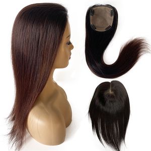 14 pouces Pièces de cheveux humains vierges européens 120% Densité 5x5 Fermeture en soie pour femme noire