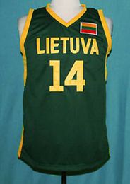 # 14 JONAS VALANCIUNAS Lietuva Lituanie Retro Classic Basketball Jersey Mens Cousu Numéro et nom personnalisés Maillots