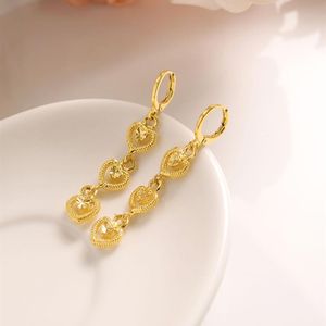14 K Boucles d'oreilles remplies d'or jaune massif 3 Connect Connect en allongeur Femmes Great Love Bijoux de mode tendance Africain Moyen-Orient 286K