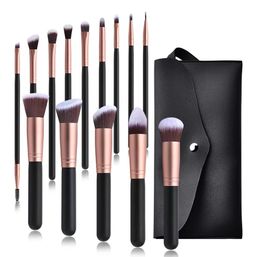 14 ensembles de pinceaux de maquillage d'outils de maquillage de pinceau de fond de teint, de nombreux styles au choix, prennent en charge le LOGO personnalisé