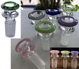 Piranha Kleurrijke 14 18 mm Joint Glass Bowl Nail voor Dry Herb Accessoires Bongs Waterleidingen Willekeurige Kleur