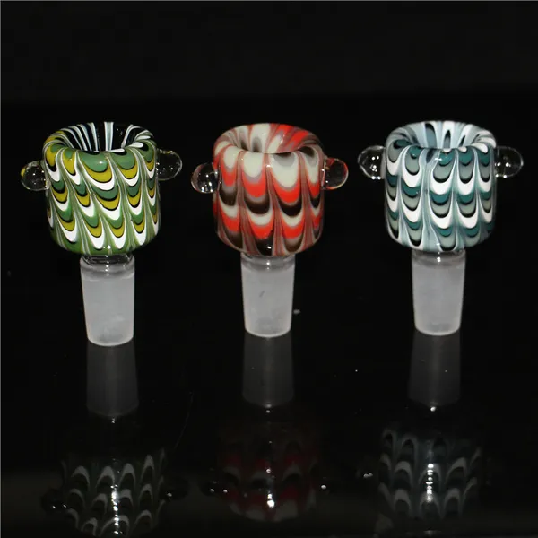 14 mm Cocodrilo macho Glass Bong Bowl Hookahs Diapositiva de vidrio para Bongs Accesorios para fumar