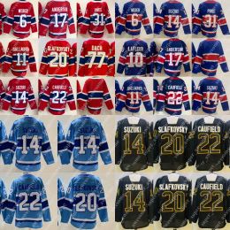 14 Nick Suzuki Jersey Juraj Slafkovsky Cole Caufield Kirby Dach Brendan Gallagher Josh Anderson Carey Prijs Hockey Jerseys Jeugd Rode Stitche