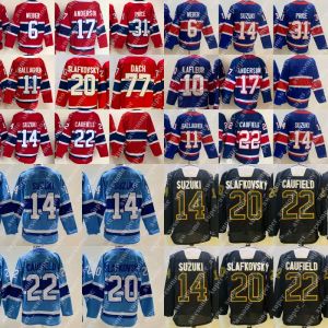 14 Nick Suzuki Jersey Juraj Slafkovsky Cole Caufield Kirby Dach Brendan Gallagher Josh Anderson Carey Prijs Hockey Jerseys Jeugd Rode Stitche