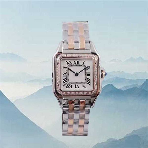 14% de réduction Watch Watch Couple Quartz Rectangle Femmes and Girls Pink Gold Small Calan Sapphire en acier inoxydable