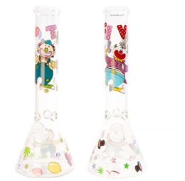 14 "Hookah Decal Beaker Bongs 5 ​​mm Dik grappige cartoonvanger Glas Bong Water Pijp Glass Bubbler