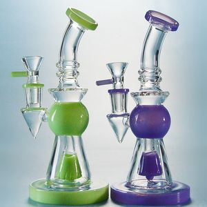 Heady Glass Bongs Cabezal de ducha Percolador Dab Rig Pirámide Diseño Pipa de agua con tazón de 14 mm Boquilla de cuello corto XL275