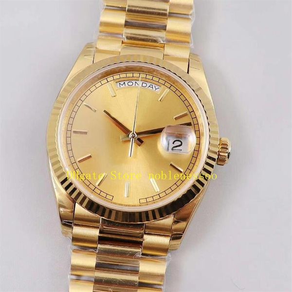 14 Estilo Automático Cal 3255 Reloj de mujer Unisex Hombre Mujer 36 mm Cristal de zafiro Oro amarillo Presidente Fecha Diamante 128238 128269l