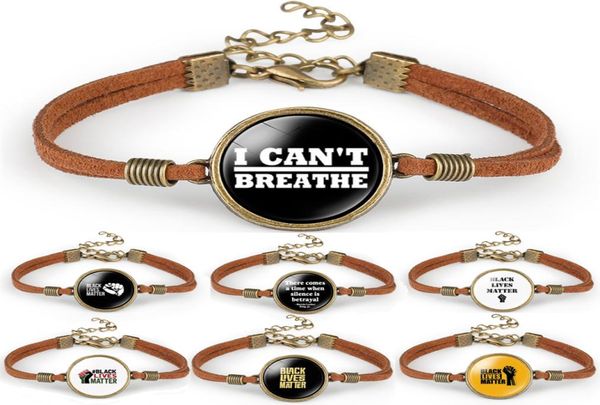 14 style je ne peux pas respirer bracelet Black Lives Matter Protestation contre les hommes et les femmes Bracelet en corde de velours de café Bracelet jewe3383145