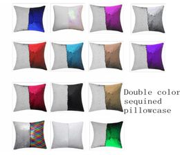 14 style sirène couvercle couvercle à paille-couverture d'oreiller sublimation Coussin de coussin taie d'oreiller décorative qui change de couleur lla4528159