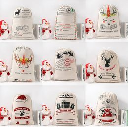 14 stijlen kerstcadeau tas grote zware hoge kwaliteit snoep trekkoord tassen kous decoratie Santa Claus Sack SN2667