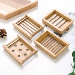 14 estilos Jabonera de madera Soporte para bandeja Almacenamiento de bambú natural Rejilla para jabón Caja de plato Contenedor Caja de almacenamiento para jabonera de baño de madera TH1229