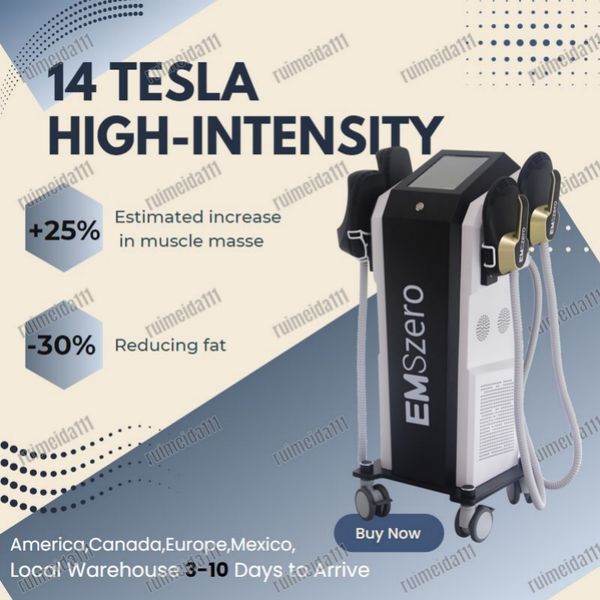 14 Tesla 6000W Adelgazamiento corporal Reducción de grasa Contorno NEO Hiemt 4 manijas Cojín pélvico EMSzero Building Muscle Machine Salón de belleza Fitness