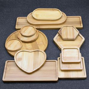 14 Tyles Bamboo Tray Bonsai Holder Home Balkon Bamboo Wood Flower Pot Holder Flower Planters Trade Gardening Accessoire