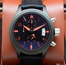 14 types de montres de luxe à quartz pour hommes boîtier en acier inoxydable noir bracelet en tissu fonction chronographe verre saphir chronomètre montre-bracelet de sport