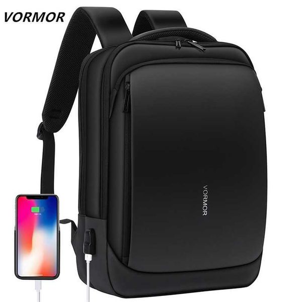 14 VORMOR hommes 15.6 sac à dos pouces pochette d'ordinateur USB charge étanche Anti-vol mâle Mochila affaires sacs à dos 202211