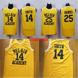 # 14 Will Smith BEL-AIR Academy Jersey # 25 Carlton Banks BEL-AIR Academy Movie Basketball Jersey Double Stitched Nom Numéro