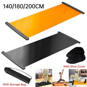 140/180/200cm Yoga Sliding Mat Sport Fitness Glide Pilates Skating Training Board Mat voor ijshockeyroller Skating Leg Oefening 240326