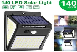 140 LED SOLAR SOLAR LETH MUR LAMPE 3 MODES CAPTEUR DE CORPS HUMAN IMPHARGE ENRREVATION ÉNÉRIE D'URGENCE ÉCONOMISE DE JARDIN EXTÉRIEUR lampes NEW9593022