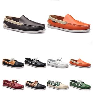 140 heren casual schoenen lederen britse stijl zwart wit bruin groen geel rood mode buiten comfortabel ademend