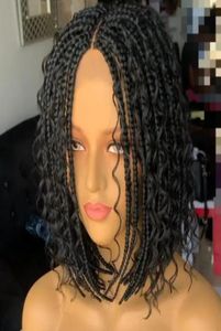 1403903920039039SHORT Gevlochten pruiken voor zwarte vrouwen hittebestendige haakbox Braid Bob Wig Afrikaanse synthetische Braidin4295685