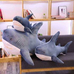 140 cm gigantische grote grappige zachte bijt Shark Cuddle Gevulde schattig Animal Reading Pillow Sussen Pillow Pop Gift voor kinderen Baby J220729