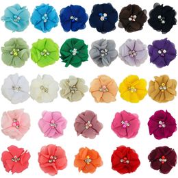 140 Uds. 2 lindas y pequeñas flores de gasa con perlas, pinzas para el pelo de cocodrilo para niñas, accesorios para diademas artesanales DIY MH22 240106
