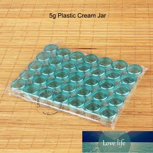 140 stks / partij Groothandel Plastic 5G Facial Cream Jar Cosmetische 1 / 6oz Container Lege Kleine Sample Pot Mix Deksel Mini Oogschaduw Fial Factory Prijs Expert Design Quality