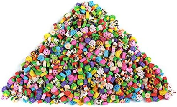 140 pièces Mini gommes à fruits animaux en vrac petit assortiment de crayons de nouveauté pour les enfants fête faveur cadeau remplissage récompense scolaire 240124